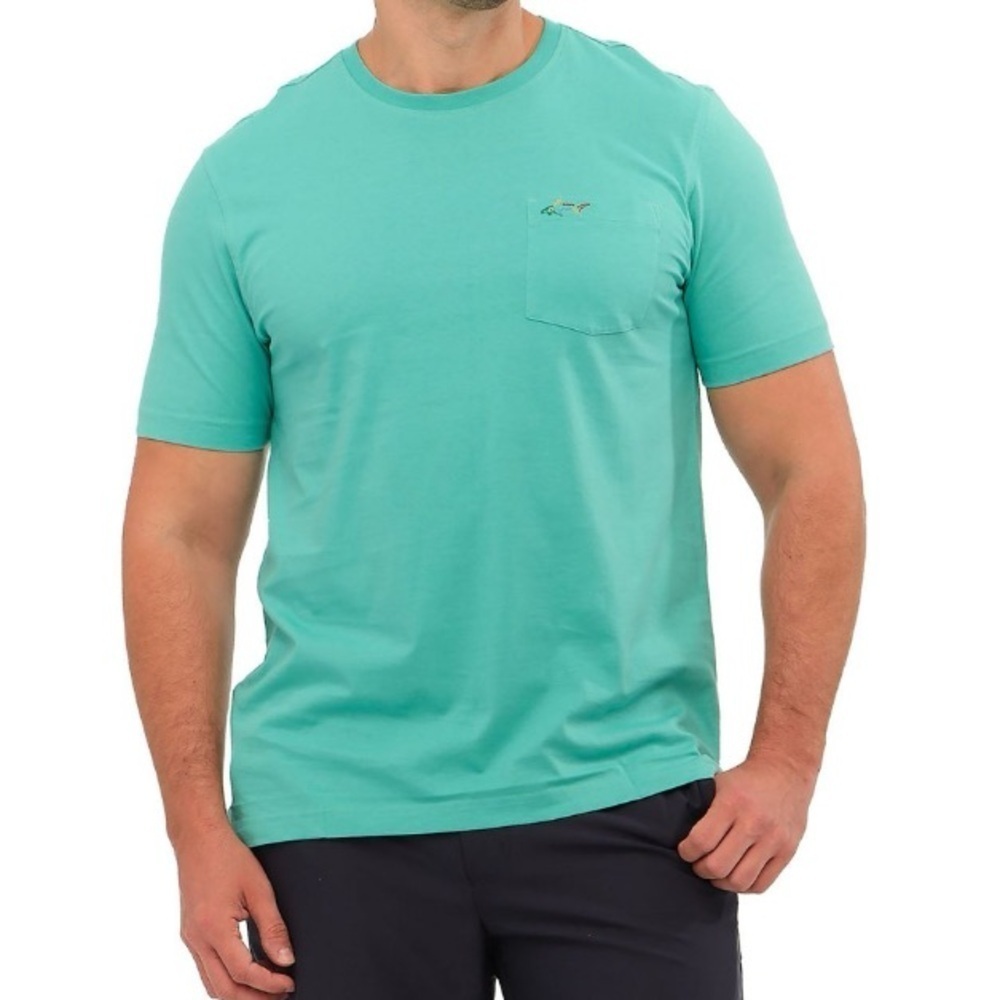 NWT Greg Norman pocket short sleeved T bright aqua